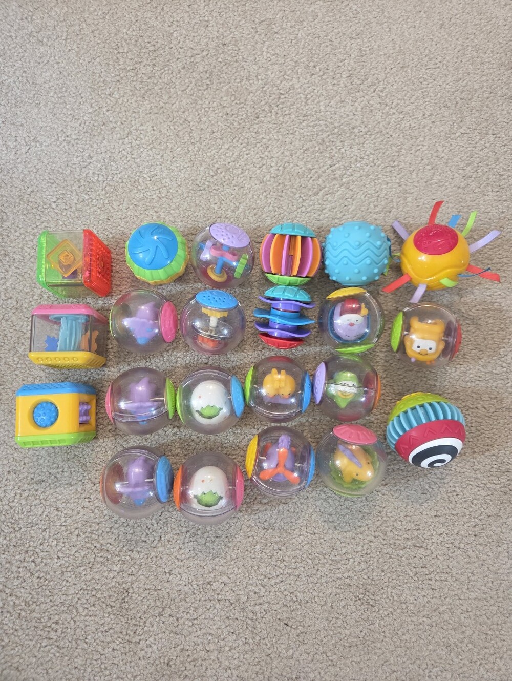 Fisher-Price Roll-A-Rounds Balls Lot of 19 Sensory Baby Toys Peek  A Boo Vintage